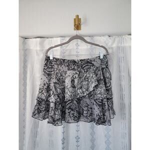 BCBGeneration Lace Patterned Tiered Mini Skirt